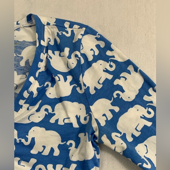 Lilly Pulitzer S Elephant Blue White 3/4‎ Sleeve Neck 100% Pima Cotton Dress - Picture 5 of 14